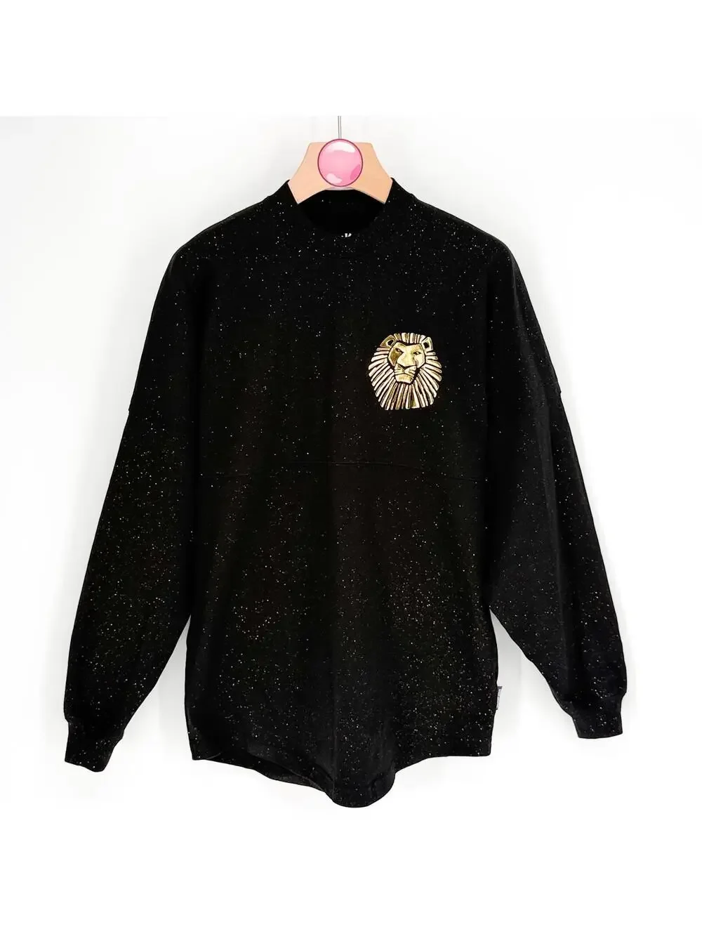 Disney Lion King Spirit Jersey Black‎ Gold Glitter Simba Graphic Top Womens XS